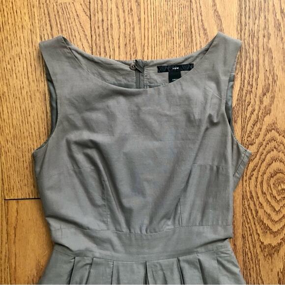 H&M A-Line Taupe Lined Sleeveless Hidden Zipper CottonDress Women’s Size 2 - Picture 3 of 11